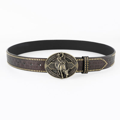 Men's Casual Retro Riding Bull Leather Belt