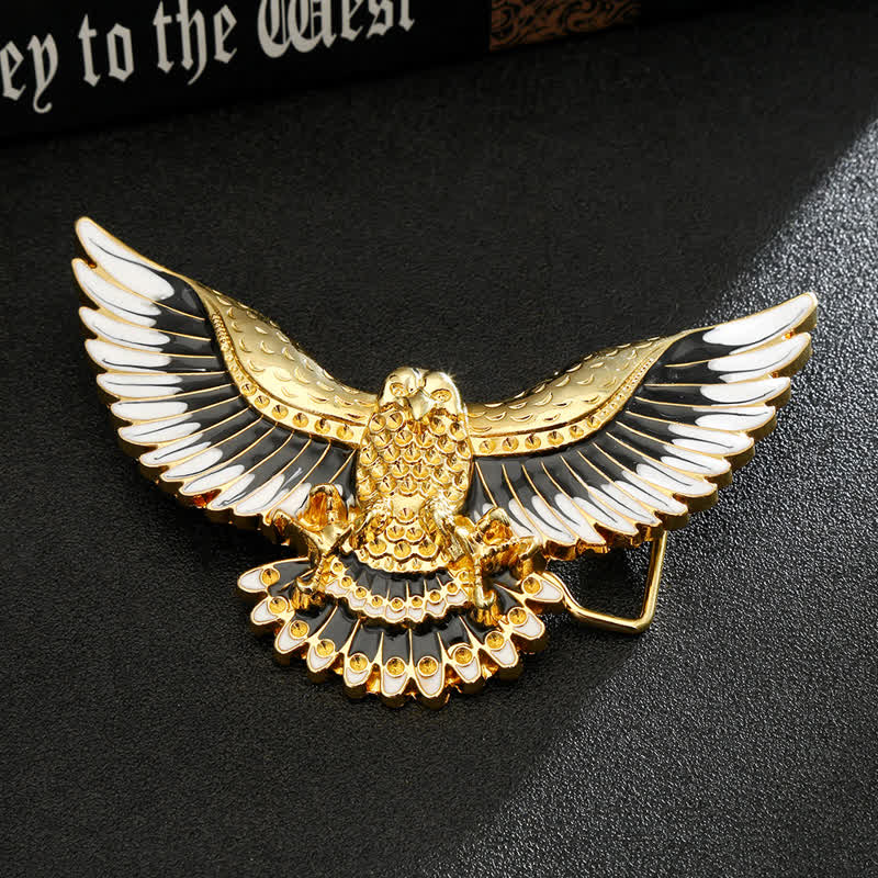 Men's DIY Golden Eagle Spread Wings Buckle Leather Belt