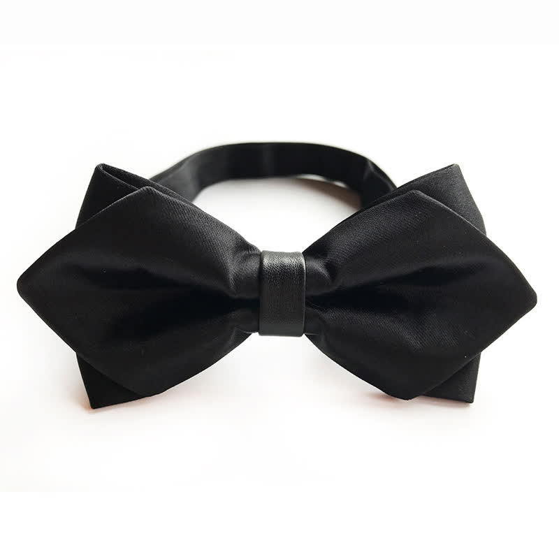 Men's Noble Black Double-layer Pointy Bow Tie