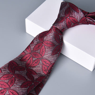 Crimson Men's Vintage Little Leaves Necktie