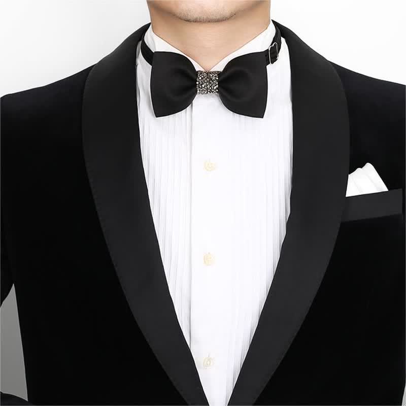 Men's Central Sparkly Accent Bow Tie