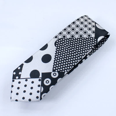 Men's Polka Dot Black And White Necktie