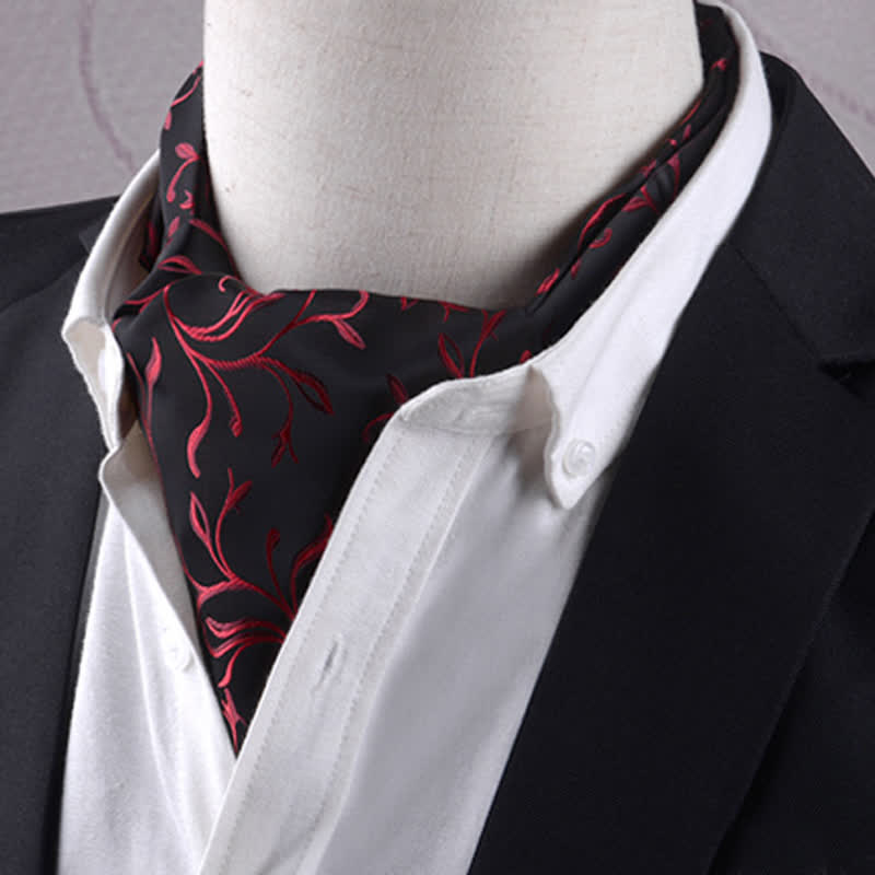 Black & Red Fire Leaves Vogue Texture Cravat