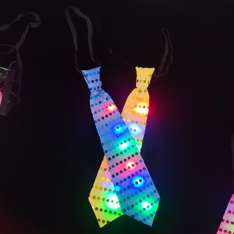 Mixcolor Flashing Luminous Sequin LED Necktie