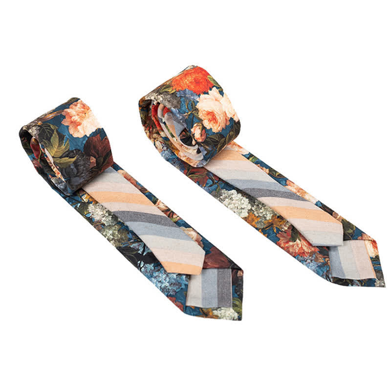 Men's Novel Plaid Floral Patchwork Necktie