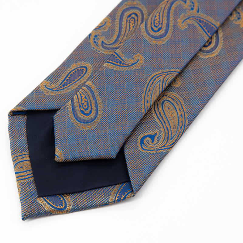 Men's Kaleidoscope Blue & Gold Paisley Necktie