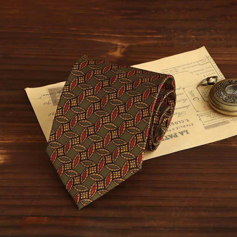 Men's Luxurious Medallion Geometric Necktie