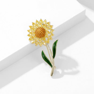 Women's Gold Sunflower Brooch