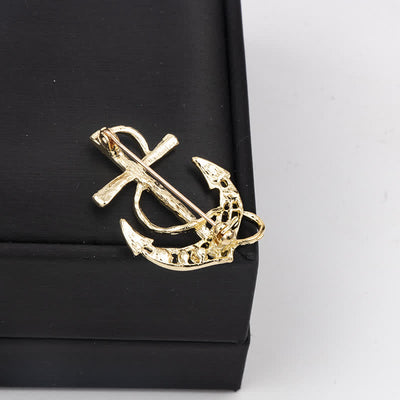 Men's Sea Boat Anchor Brooch