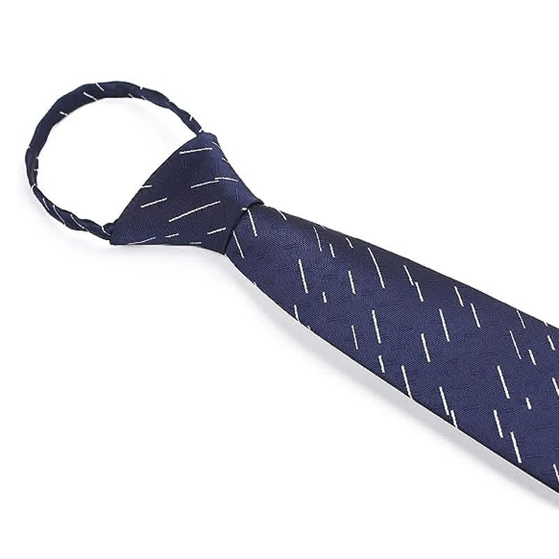 Men's Shooting Star Zipper Tie Striped Necktie