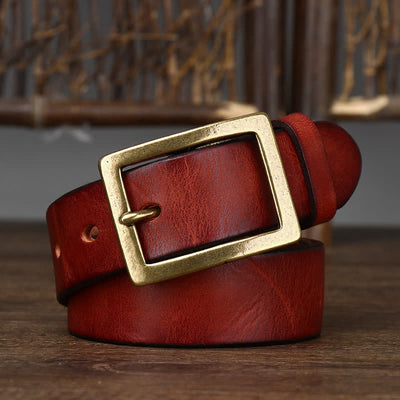 Men's Vintage Distressed Wrinkle Belt