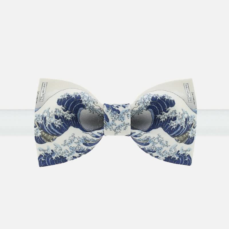 Men's Ocean Blue Waves Bow Tie