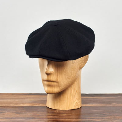 Black Peaky Blinders Octagonal Beret Cap