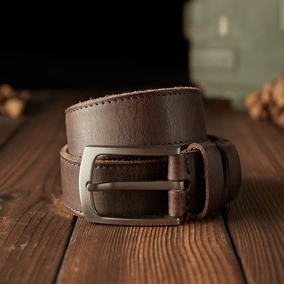 Men's Classic Textured Cowboy Leather Belt