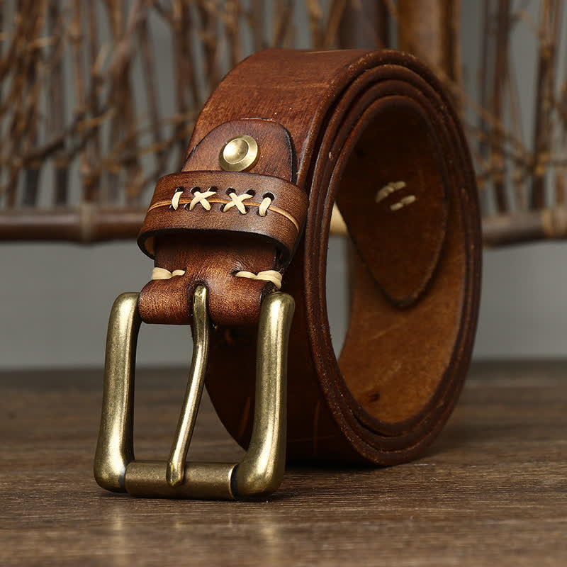 Men's Vintage Fancy Carving Leather Belt