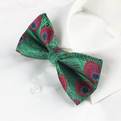 Men's Peacock Feather Pattern Bow Tie