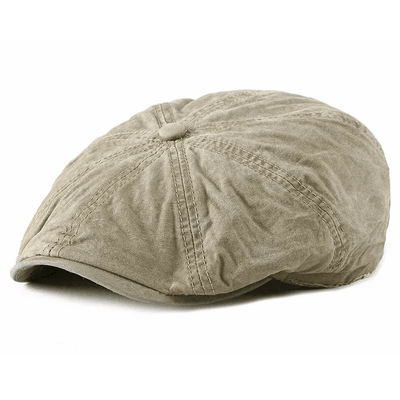 Casual Washed Aged Cotton Beret Cap