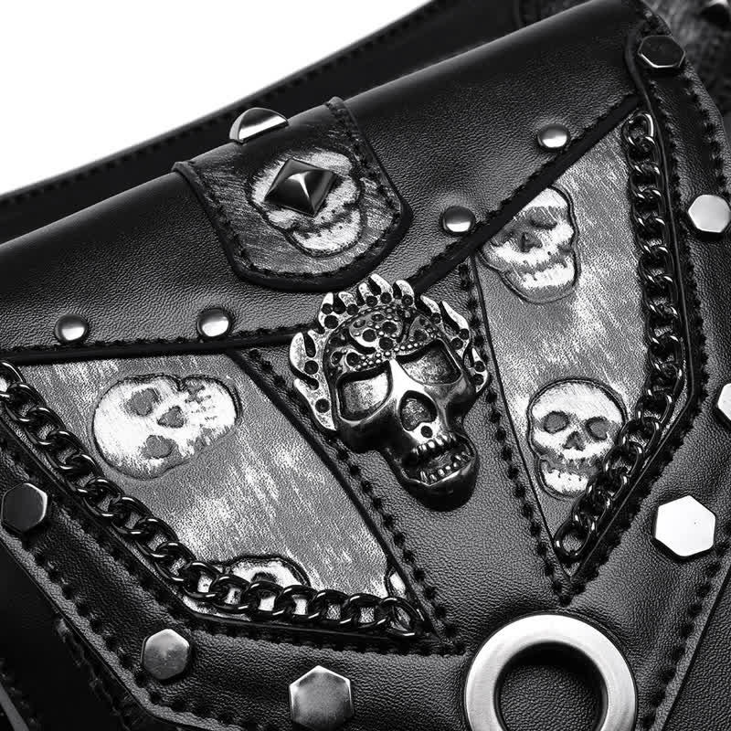 Skull Studs Decoration Steampunk Chain Waist Leg Bag