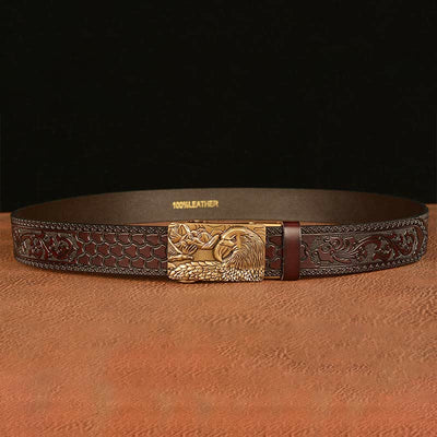 Men's Landscape Animal Eagle Leather Belt