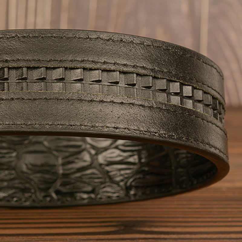 Men's Dragon Head Crocodile Pattern Leather Belt