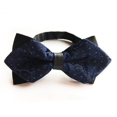 Men's Paisley Double-layer Pointed Bow Tie