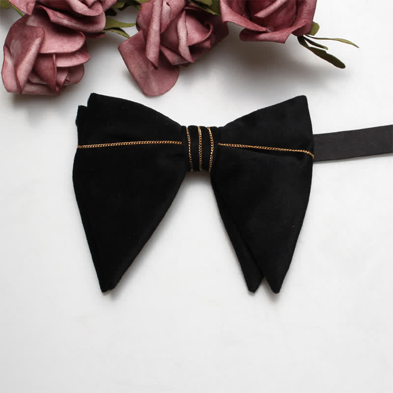 Men's Charming Velvet Oversized Pointed Bow Tie