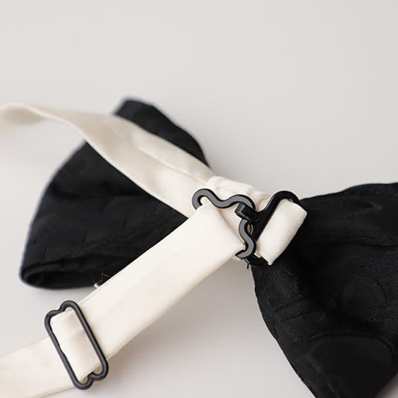 Men's Elegant Black Match White Bow Tie