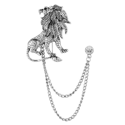 Men's Domineering Lion Chain Brooch