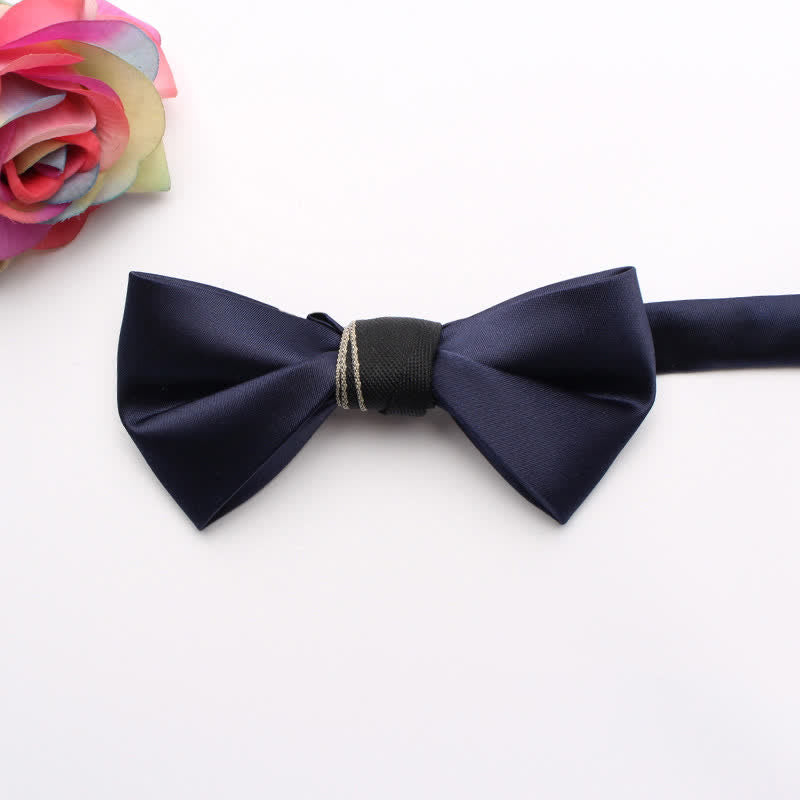 Men's Classic Glossy Solid Colored Bow Tie