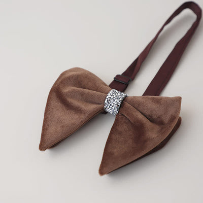 Men's Velvet Rhinestone Oversized Pointed Bow Tie