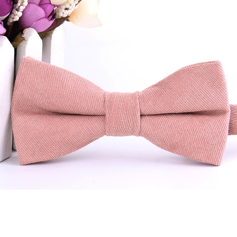 Men's Suede Solid Candy Color Formal Bow Tie