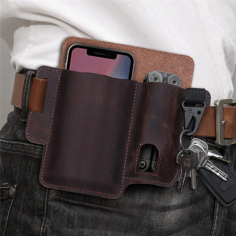 EDC Tactical Multifunctional Holster Leather Belt Bag