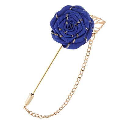 Men's Floral Camellia Chain Brooch