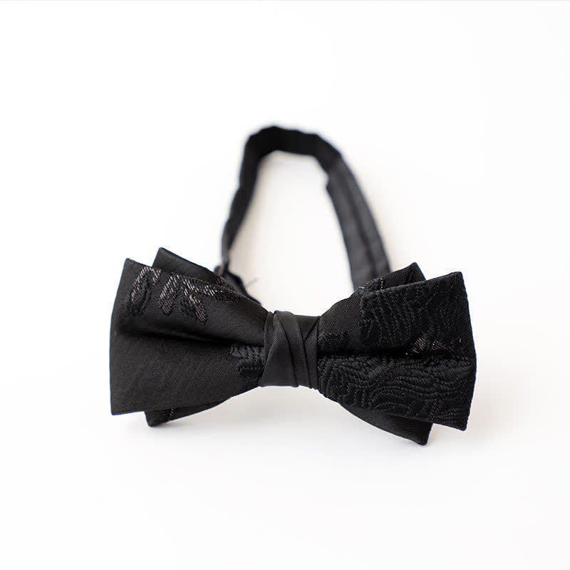 Men's Gentleman Black Delicate Pattern Bow Tie