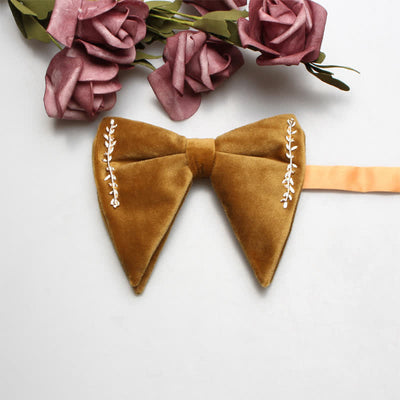 Men's Charming Velvet Oversized Pointed Bow Tie