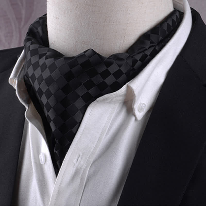 Black Chequerboard Stylish Texture Cravat