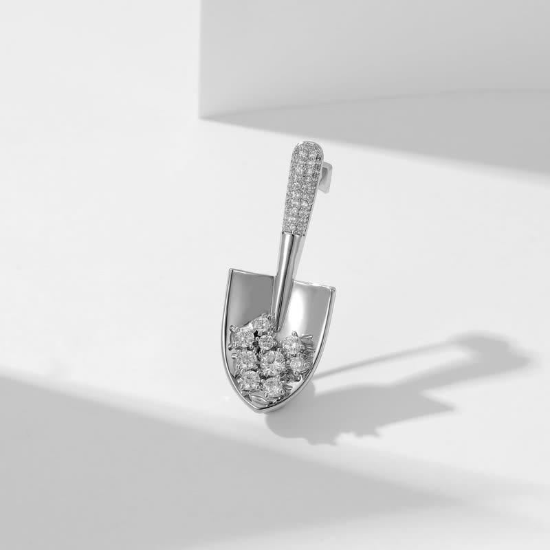 Unisex Plated Mini Shovel Brooch