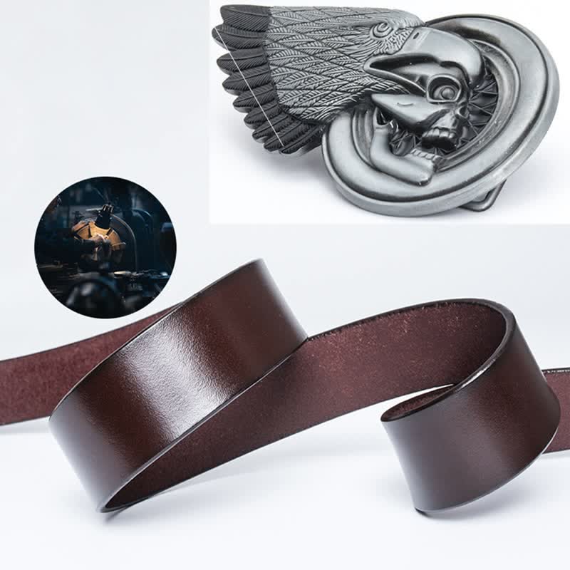 Men's Gothic Eagle Skull Leather Belt