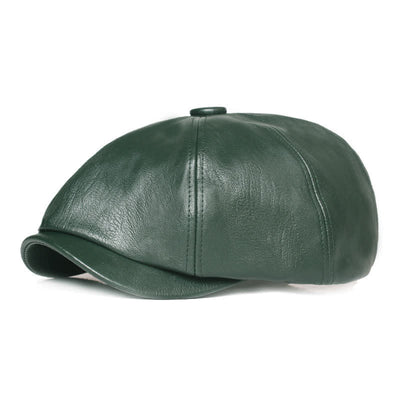 Minimalist Plain Colours Leather Beret Cap