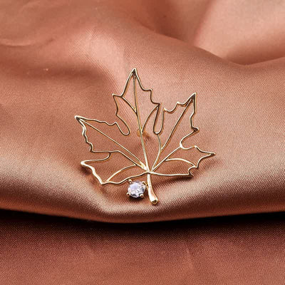 Women's Autumn Gold Maple Leaf Brooch