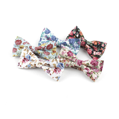 Men's Dyeing Rose Leaves Floral Bow Tie