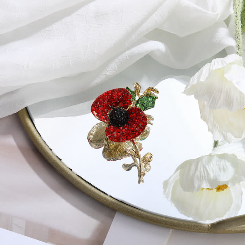 Women's Alive Poppy Safflower Brooch