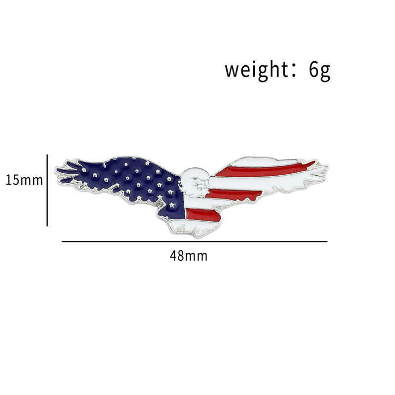 Men's Enamel American Flag Vulture Brooch