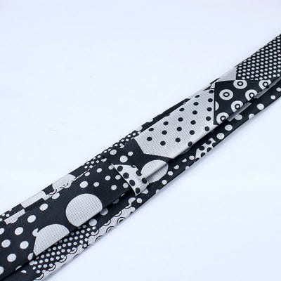 Men's Polka Dot Black And White Necktie