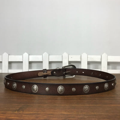 Personality Decorative Round Rivet Studded Leather Belt