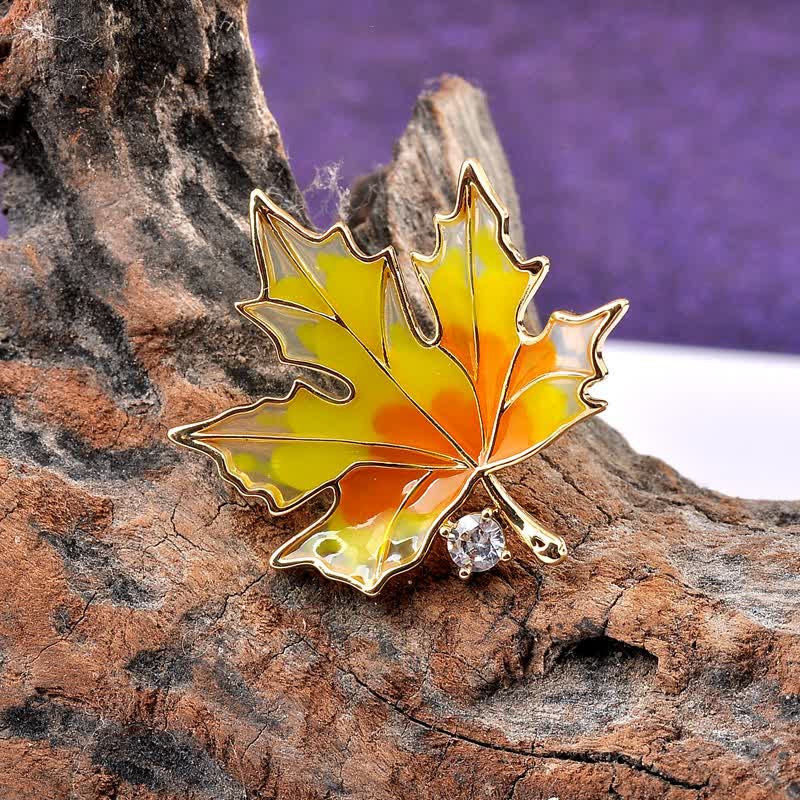 Women's Autumn Gold Maple Leaf Brooch