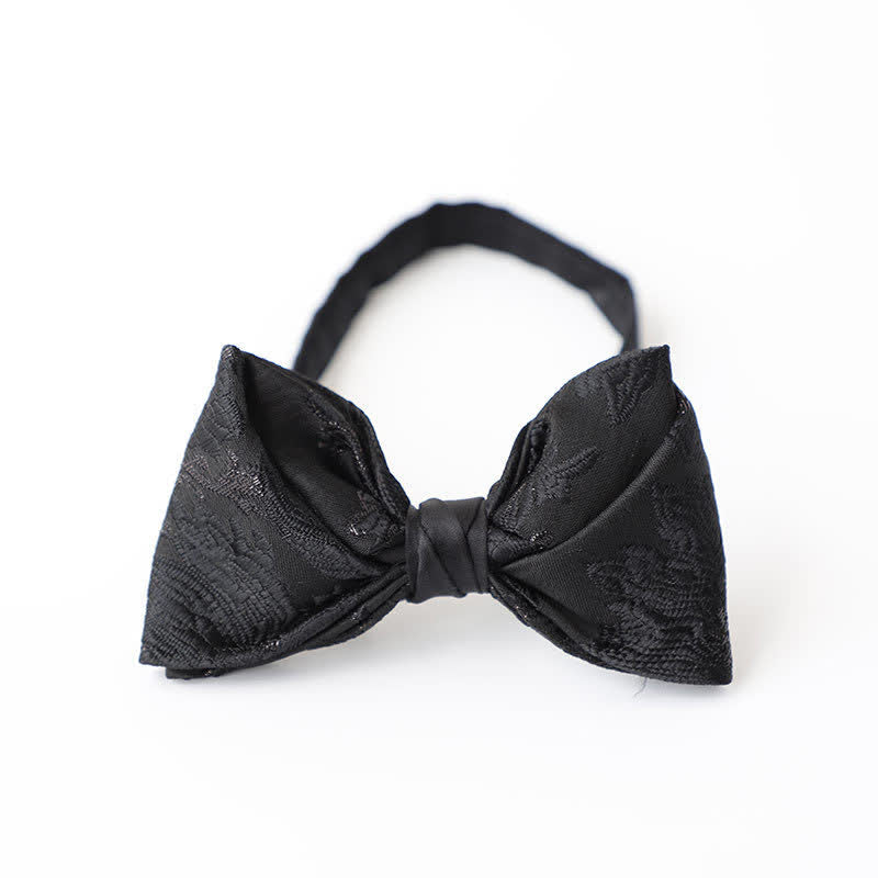 Men's Gentleman Black Delicate Pattern Bow Tie