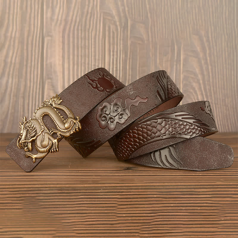 Men's Flying Dragon Luxury Cowskin Leather Belt