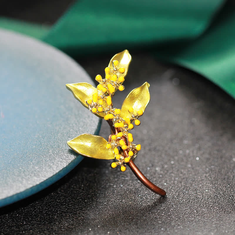 Women's Fragrans Leaves Branch Brooch