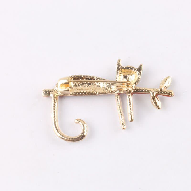 Women's Lazy Kitten Polka Dot Cat Brooch